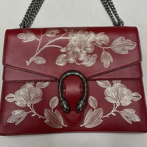 Calfskin Chinese New Year Medium Dionysus Shoulder Bag Hibiscus Red